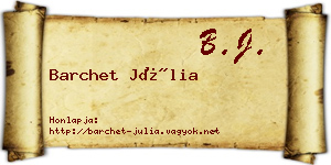 Barchet Júlia névjegykártya